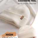 FURTALK Womens Winter Hat Scarf Gloves Set Knitted Thick Beanie Touchscreen Gloves Neck Warmer for Men Women (Beige)