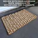 MAINEVENT Lobster Rope Mat Sand 30x17 Inch, USA-Designed Lobster Rope Door Mat Outdoor, All-Weather Nautical Door Mat, Non-Fade Lobster Doormat, Front Door Welcome Mat