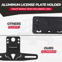 KEMIMOTO UTV License Plate Holder with Light Aluminum License Plate Frame Mount for Golf Cart RV Truck Snowmobile Trailer Boat SxS Compatible with Can-Am Maverick X3 Polaris RZR Ranger Sportsman