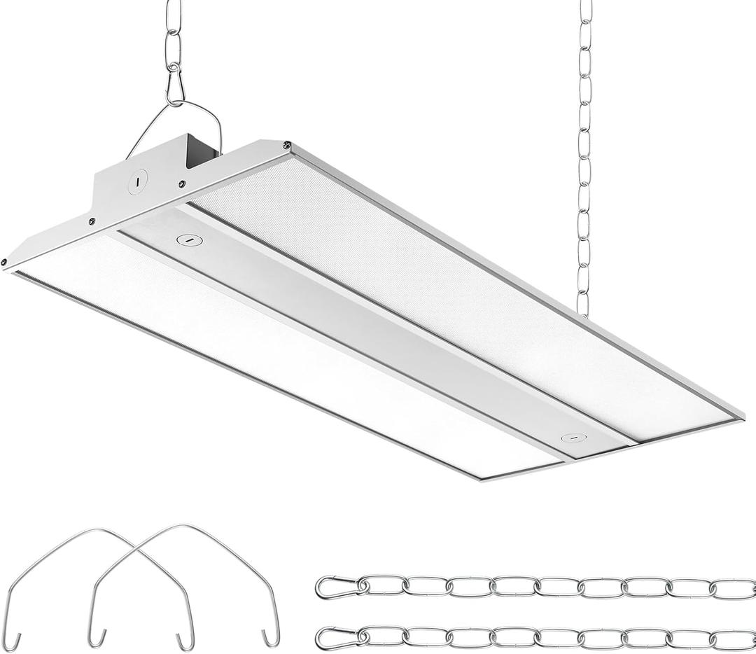 400W LED Linear High Bay Light Fixture, 1-10V Dimmimg LED Linear Highbay Shop Lights, 5000K Daylight 56000LM(140LM/W) 100-277V for Garage, Factory, Workshop,Warehouse