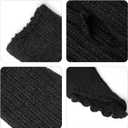 Ballet Leg Warmers for Girls Teens Pink Knitted Stirrup Socks for Dance Practice Yoga Sports and Daily Wear (Black)