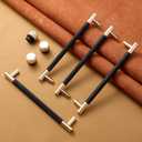 12 Pack 7 1/2 Inch 192 mm Gold and Black Cabinet Handles Cabinet Pulls Aluminum Handles Knurled Drawer Pulls Oxidation Finish with Diamond Pattern 8.6" Length (7.5" Hole Center)