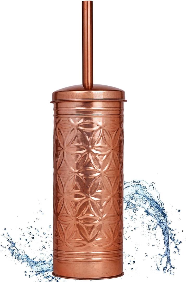 Autumn Alley Toilet Bowl Brush and Holder Copper Bathroom Accessories, Bathroom Toilet Brush for Modern Farmhouse Bathroom Decor, Standing Toilet Bowl Brush with Holder, Bathroom Decor Sets