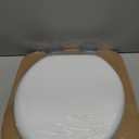 Mayfair Padded Toilet Seat with Chrome Hinges, Soft Vinyl over Wood Core Seat, Made in USA, Round, White (Elongated)