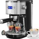 20 Bar Espresso Machine,Semi-Automatic Espresso Machine with Milk Frother Steam Wand,Coffee Maker Machine with 40 oz Removable Water Tank for Latte &Cappuccino (Black)