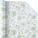WRAPAHOLIC 30 Inch Kraft Floral Wrapping Paper Roll - 30 Inch x 33 Feet - Vintage Toile Green Floral Paper for Birthday, Bridal Shower, Wedding, Baby Shower