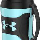 Under Armour Half Gallon Water Bottle Insulated, 64oz Insulated Water Bottle with Handle, Fence Hook, Leak Resistant, for Baseball, Football & More, Breeze Blue/Black