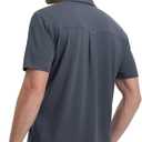 VEBOON Men's Short Sleeve Button Down Shirts Cotton Lightweight Stretch Moisture Wicking Dress Shirt with Pocket (L)