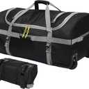 REDCAMP Rolling Duffle Bag with Wheels, 120L Luggage Foldable Duffle Bags with Rollers 30 inch, Black