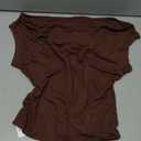 REORIA Womens Off The Shoulder Tops Dolman Sleeve Tee Shirts Cinched Waist Casual Loose Summer Outfits 2026 (Small, Brown)