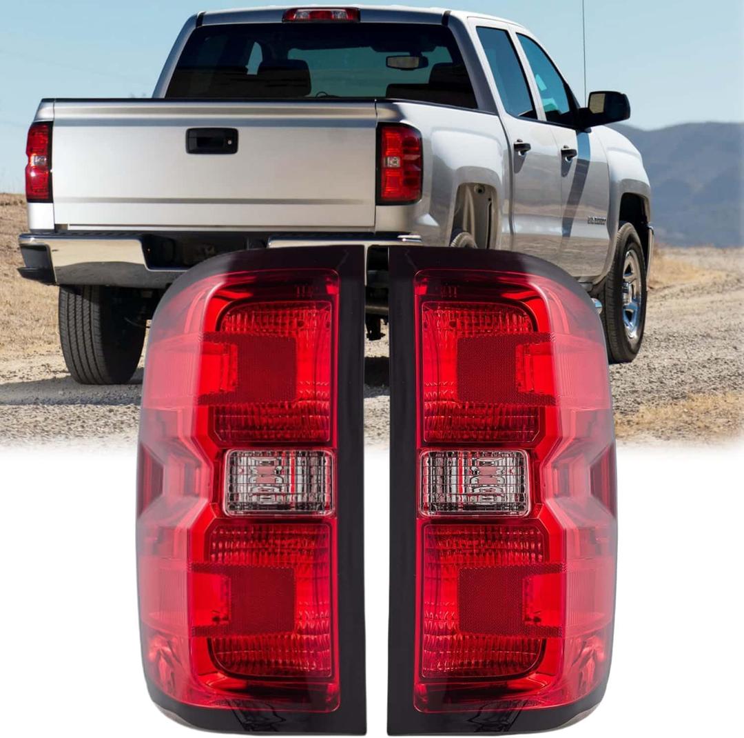 WEISIGAO Tail Lights Compatible with Chevy Silverado 1500 2500 3500 2014-2019, GMC Sierra 2500 3500 2015-2019 Rear Lamps (Smoke)