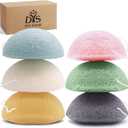 Konjac Face Sponges for Cleansing and Exfoliating, Konjac Facial Sponges for Washing Cleaning Face Body with Activated Charcoal, Natural Konjac Sponge Set for Oily Dry Sensitive Skin Skincare Tool