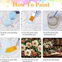 Paint by Numbers Kit for Adults Beginner Book, Adult Paint by Number Kits on Canvas, Bookshelf DIY Acrylic Oil Painting by Numbers for Adults, Flower for Home Wall Decor 16X16 Inch (HMOP25702)
