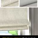 No Tools No Drill Cordless Roman Shades for Indoor Windows 100% Blackout, for Window Size 25" W 48" H Beige