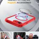 Miracase for iPhone 17e Case & iPhone 16e Case, Full-Body Phone with Built-in Glass Screen Protector, [Magnetic with MagSafe] Military Drop Proof 17 E/ 16 E Cover Bumper 6.1 inch, Red