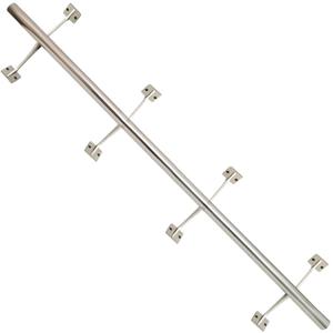 8FT Bar Foot Rail Kit  2" OD Stainless Steel Bar Rest with Floor & Wall Mount Hardware for Indoor/Outdoor Use