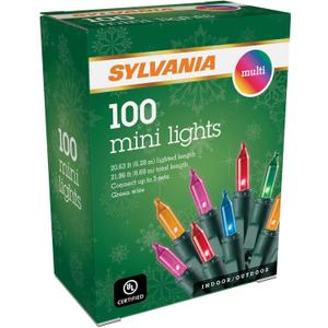 SYLVANIA Mini Multicolored 100 Ct Christmas Lights