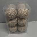 12 Pcs Large Christmas Ball Ornaments Boho Farmhouse Jute Rope Balls Burlap Neutral Rustic Ornaments for Xmas Tree Wreath Garland Holiday Wedding Home (Classic,3.15 Inch)