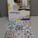 LONGKING Peel and Stick Backsplash Tile Stickers, Maximum Blue Green Tile for Kitchen, Stick on Wall Tiles (10 Sheets)