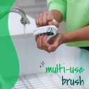 Scotch-Brite Small Utility Brush, Long Lasting Dish Brush with Handle for Scrubbing Cookware, Hands, Tile, Grout, Cutting Boards, and Utensils without Scratching, Antimicrobial, and Rinses Clean