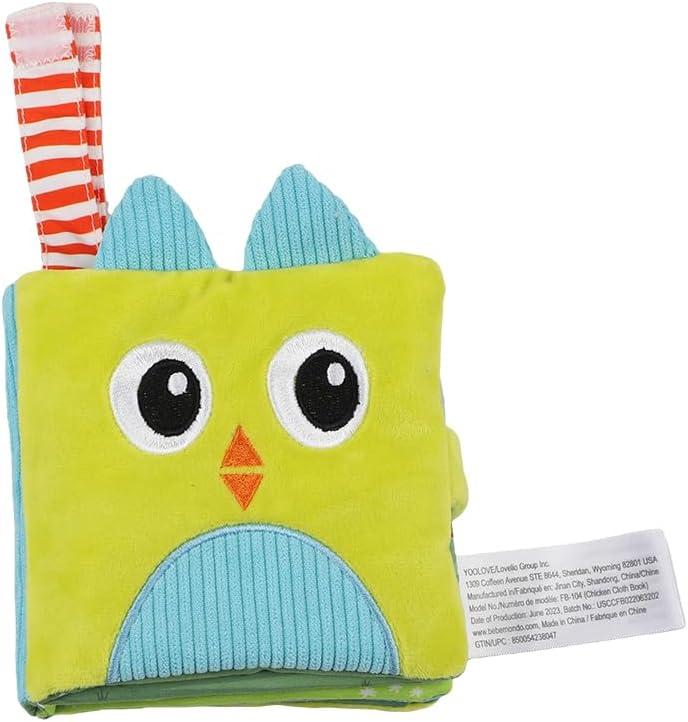 bebe mondo Farm Infants Toy Chicken Soft Crinkle Books for Tummy Time, Infant Sensory Toy 0-6-12 Months, Touch and Feel Developmental Cloth Book, Shower Gift, Easter Baby Gifts for Boys Girls, Small