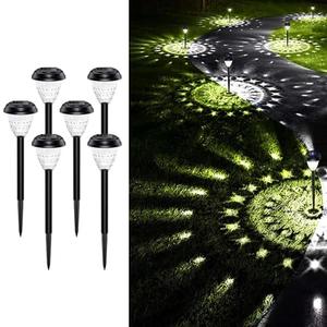 LightInTheBox 6 Packs Solar Path Light Outdoor LED Landscape Light Auto On/Off IP44 Waterproof Pathway Garden Lights for Backyard Lawn Patio Garden Halloween Christmas