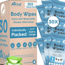 XL Deodorizing Body Wipes, 30 Pack of 9x11"