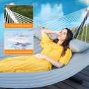 Everyfun Double Hammock with Spreader Bar,Soft Pillow,Max Load 500lbs,Portable Hammock for Outdoor,Camping,and Backyard,Dark Gray