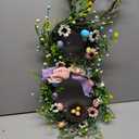 25 Inch Easter Bunny Shaped Artificial Flower Wreath with Colorful Berries Daisies Greenery Bow Knot for Front Door Easter Summer Farmhouse Wall Home Window Decor