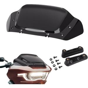 10" Wave Windshield Windscreen Kit, Motorcycle Wind Spliter for Harley Davidson CVO FLHXSE 2023-2024, Wind Shield Compatible with Harley Street Glide FLHX 2024-up FLHXU 2025-up (Black, 10")