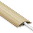 Floor Cord Cover 4FT, White Maple Wood Cord Hider Floor, PVC Cord Protector Floor, Hide Extension Floor Wire Covers for Cords, Organizer Wires Floor Cable Cover, Cable Cavity: 0.47" (W) x 0.24" (H)
