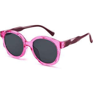Pro Acme Kids Square Sunglasses for Girls TR90 Flexible Material Polarized Cute Shaped UV400 Sunnies Age 4-12