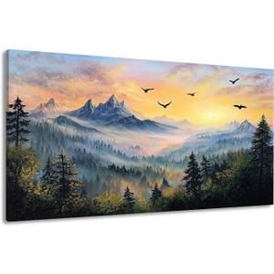 Canvas Wall Art Prints Landscape Mountain Botanical Forest Sunrise Mountains Pine Trees Birds Large Framed Artwork Wall Paintings Pictures Posters 20"x40" Wall Decor for Living Room Office Bedroom (Color3) Canvas Wall Art Prints Landscape Mountain Botanical Forest Sunrise Mountains Pine Trees Birds Large Framed Artwork Wall Paintings Pictures Posters 20"x40" Wall Decor for Living Room Office Bedroom (Color3)