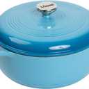 Lodge Essential Enamel Cast Iron Dutch Oven 6 Quarts - Perfect for Bread Baking, Braising, Marinating & Slow Cooking, Features Moisture-Sealing Lid & Dual Handles, Kitchen Essentials, Cornflower Blue