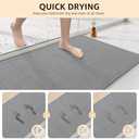 Yolife 32"x 20" Stone Bath Mat Large, Diatomaceous Earth Bath Mat for Bathroom, Super Absorbent Quick Drying Stone Shower Mat, Non-Slip Natural Diatomite Bathroom Floor Mat, Easy to Clean (Dark Grey)