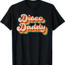 Disco Costume 70s Vintage Men Women Retro Disco Daddy T-Shirt, Size: L