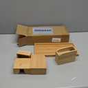 Bamboo Desk Vanity Tray, 7 Pieces Adjustable Pen Holder Stationery Caddy, Bathroom Vanity Organizer Set, Sturdy Countertop Tray Storage Boxes Office Supplies for Makeup Small Items Home Kitchen