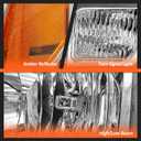 Headlight Assembly Compatible with 2009-2014 Ford F150 OE Style Pickup Chrome Housing Amber Reflector Headlamp Driver and Passenger Side (ONLY for halogen models)