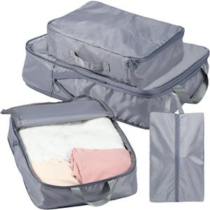 Travel storage bags for luggage compression,Moving Bags Heavy Duty, Clothing Storage Bags with Zipper, Storage Tote for Space Saving,Space Bags for Comforters, Blankets (grey)