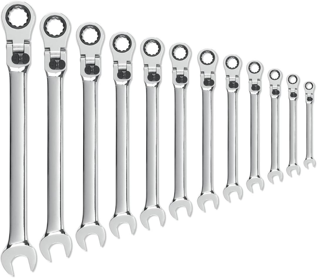 GEARWRENCH 5 Pc. XL Locking Flex Head Ratcheting Combination Wrench Set, Metric - 85698