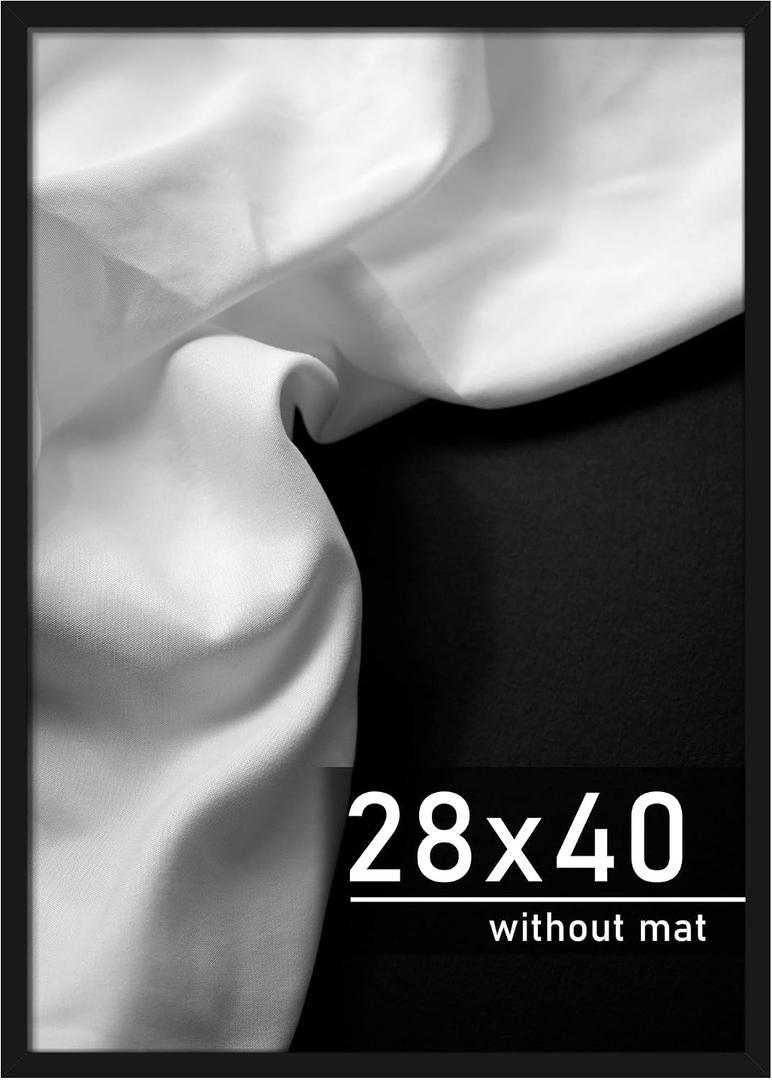 28x40 Picture Frame, Poster Frame for Wall Mounting, Black