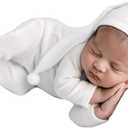 Newborn Baby Photography Bodysuits Outfits Boy Girl Infant Photo Crochet Romper Outfit (White2)