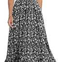 Imily Bela Womens Summer Dress Tie Strap Boho Floral Square Neck Smocked Ruffle A Line Beach Maxi Dresses, Size: Small