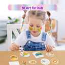 HICFRWE Magic 3D Foam Texture Painting Kit 56 Pcs Puffy Painting Kit Included 12 Colors Acrylic Maker Pen, 2 Water Brush Pen, 3D Drawing Magic Canvas Sponge, Christmas Stocking Stuffers Gifts