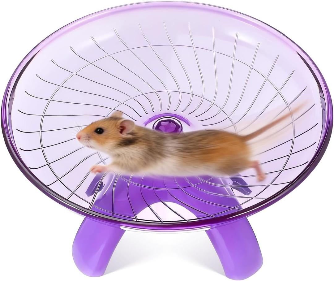 POPETPOP Silent Hamster Running Wheel 7.08 Inch Plastic Exercise Saucer for Small Pets Like Hamsters Gerbils Hedgehogs with Low Noise Design and Smooth Edges