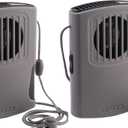 O2COOL Multi-Pack Misting Neck Personal Travel Battery Powered Deluxe Cooling Fan, 2pk (Gray)
