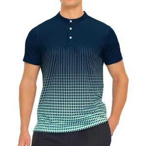 APTRO Men's Henley Shirts Short Sleeve Moisture-Wicking Athletic Shirt with 4-Way Stretch, Quick Dry Button Up Casual Top for Gym & Daily Wear (XXL)