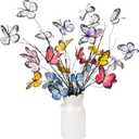 5 Pcs Artificial Butterfly Branches Butterflies for Crafts Vases Silk Butterfly Home Decoration Faux Stems Artificial Flowers for Outdoor Indoor Garden Porch Window Box Home(Colorful)