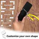 Rug Carpet Non Slip Grippers, Reusable Rug Tape Stickers Pads for Hardwood Floors and Tiles, Double Sided Carpet Grippers for Area Rugs Corners Flat, No Damaging for Floor Removable, 12Pcs