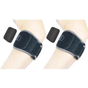 Elbow Pad,Tennis Elbow Braces (1 Pair) for Tendonitis and Tennis Elbow,Golfers Elbow Forearm Brace Straps for Men and Women,Neoprene Wraps Support Band Relief, baseball Lacrosse Arm Pads Guard (One Size, Black/Grey)